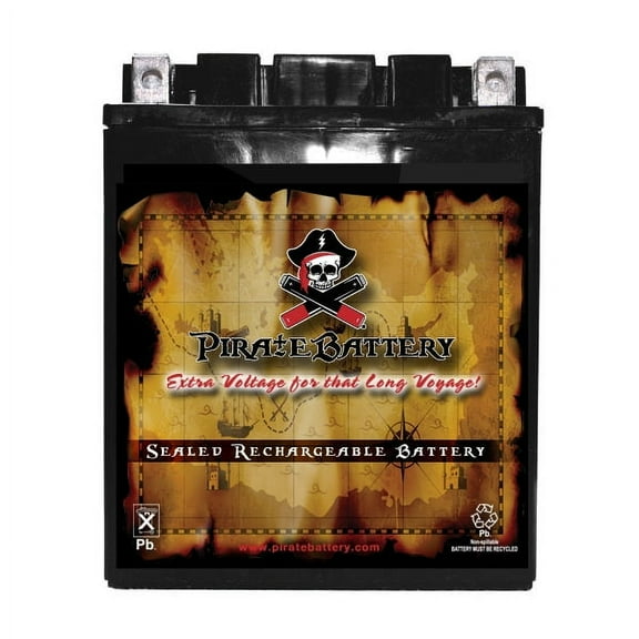 Pirate Battery Yb14a-a2 (14a-a2 12 Volts,14 Ah, 190 Cca) Atv Battery for Polaris Ace Year (all Years Until 17)