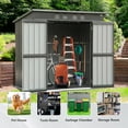 thumbnail image 5 of TOTAL Outdoor Storage Shed 6' x 4', Metal Waterproof Utility Tool Shed Storage House Clearance with Double Lockable Doors & Air Vent for Backyard Garden Patio Lawn(Gray), 5 of 7