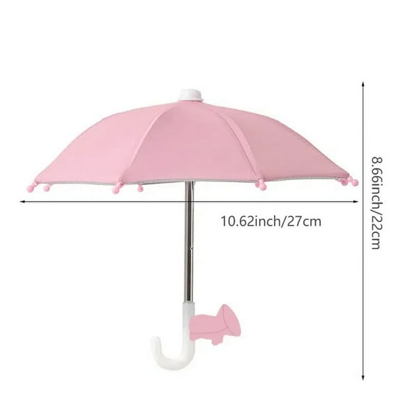 Janrevotw Phone Umbrella for Sun Shad,Phone Umbrella Suction Cup Stand,Outdoor Anti-Glare Cell Phone Cute Sunshade Holder,Car Phone Navigation Sun Shade Umbrella Pink