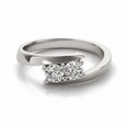thumbnail image 3 of 14k White Gold Round Two Stone Common Prong Diamond Ring 1/2 cttw SZ 8, 3 of 4
