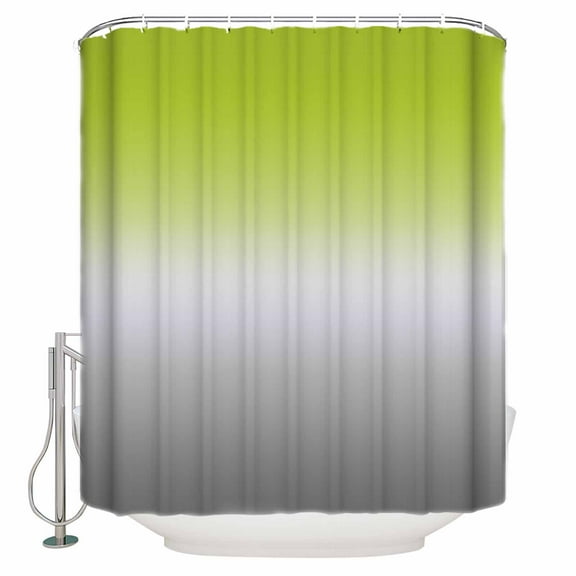 Fabric Shower Curtain, Abstract Green and Grey Gradient Shower Curtains with 12 Hooks Waterproof Machine Washable Bath Curtains for Bathroom, 54 x 78in