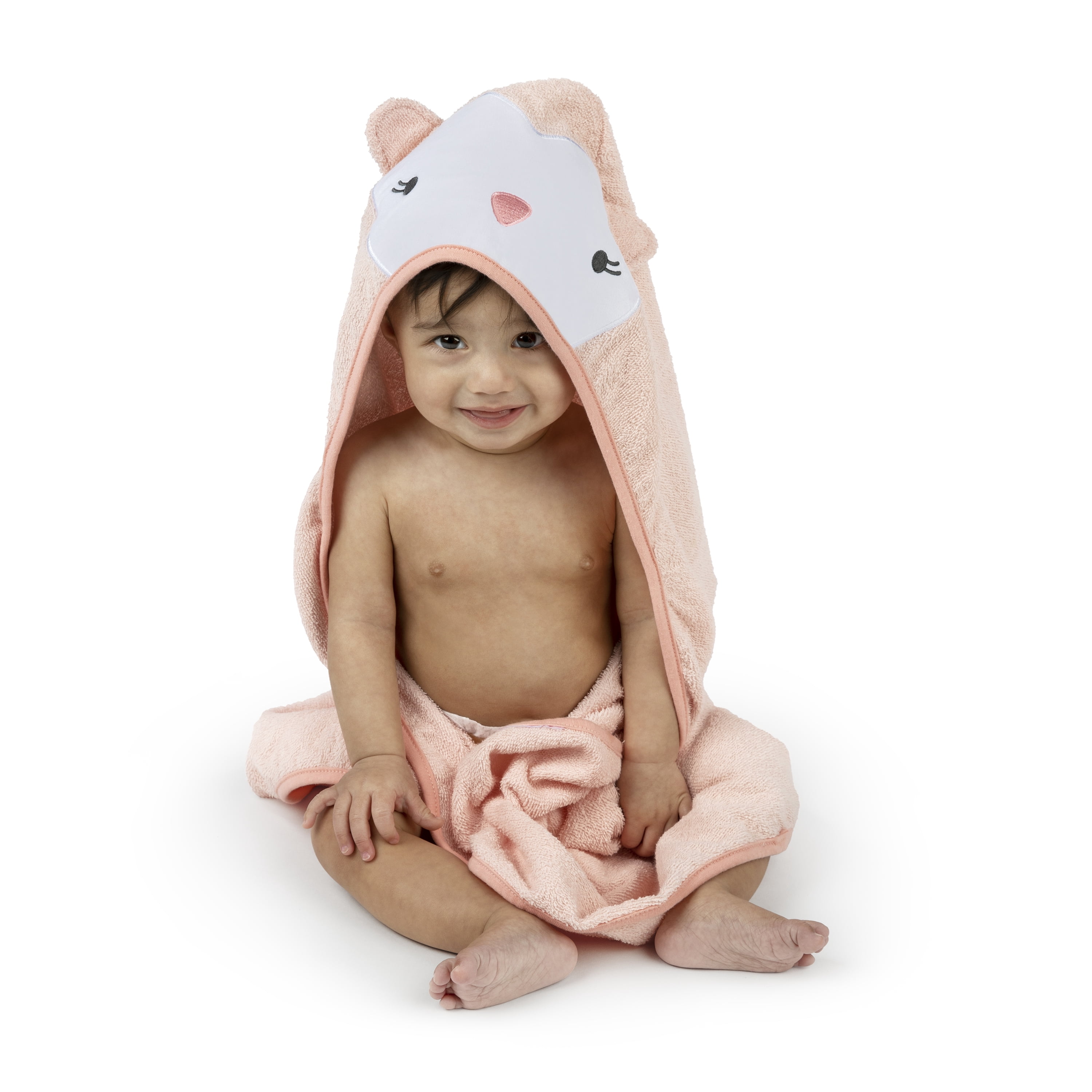 Ingenuity Clean & Cuddly Hooded Baby Bathrobe - Posy Clean & Cuddly Hooded Character Towel - Edi & Clean & Cuddly 6-Pack Terry Washcloth Set - Edi