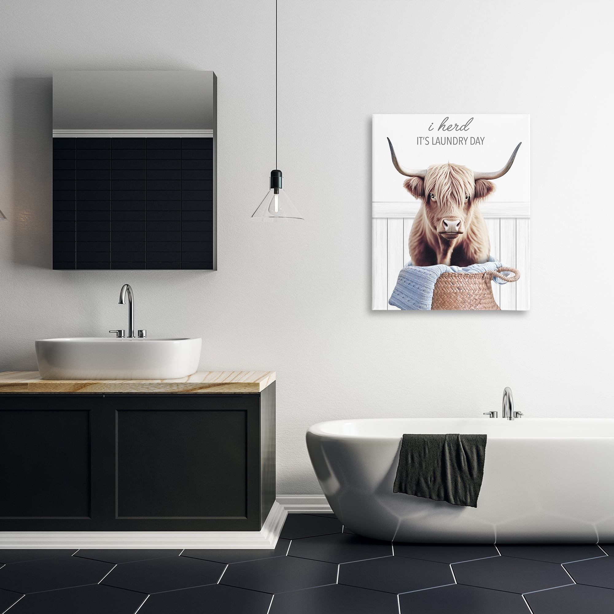 Herd It's Laundry Day Canvas Wall Art, design by Marcus Prime