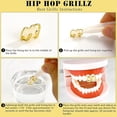 thumbnail image 2 of Guardoinrt 6Pcs Caps Gnashers Fashionable Bling Silver Grills Reusable Hiphop Fake Tooth Punk Set Multiple Occasions in Trend silvery, 2 of 6
