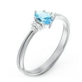 thumbnail image 3 of Birthstone Oval Ring with Shoulder Accents - Blue Topaz (December), 3 of 5