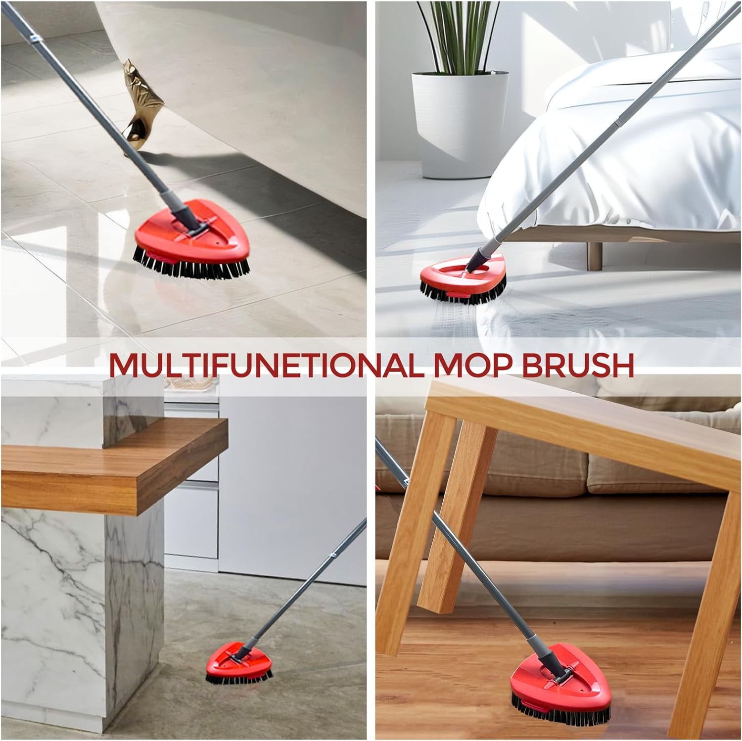 Oceda Spin Mop Scrub Brush - 2 Pack Replacement Heads For Easywring 1 Tank System - Stiff Bristle Cleaning Brush