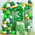 thumbnail image 4 of Globo con forma de dinosaurio número 3, color verde, 36 pulgadas, para tercer cumpleaños, 4 of 7