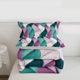 thumbnail image 6 of jejeloiu Teal Pink Wave Striped Full Size Comforter Sets Kids,Modern Geometric Lines Bedding Sets,Reversible,3-Piece, 6 of 8