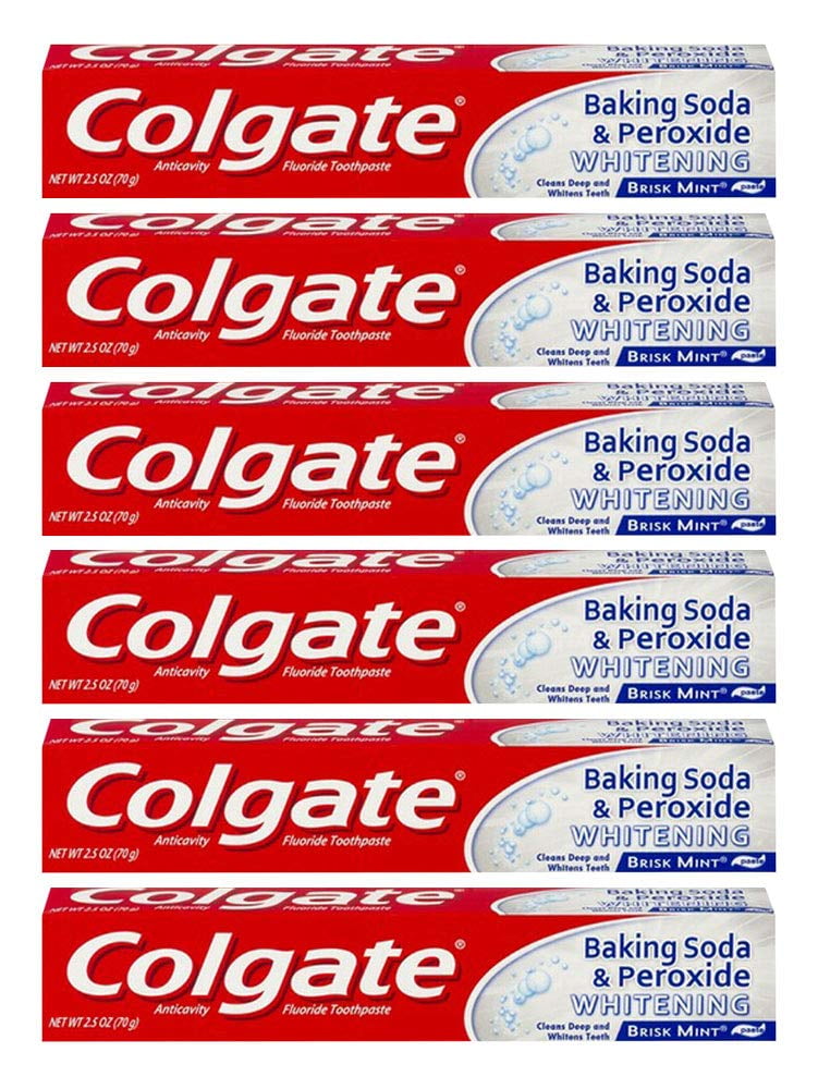 Colgate Toothpaste Baking Soda & Peroxide Whitening Anticavity 2.5oz (6