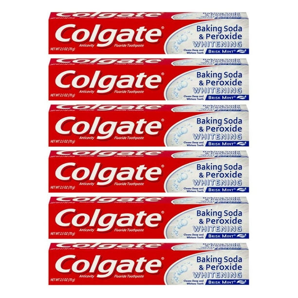 Colgate Toothpaste Baking Soda & Peroxide Whitening Anticavity 2.5oz (6 Pack)