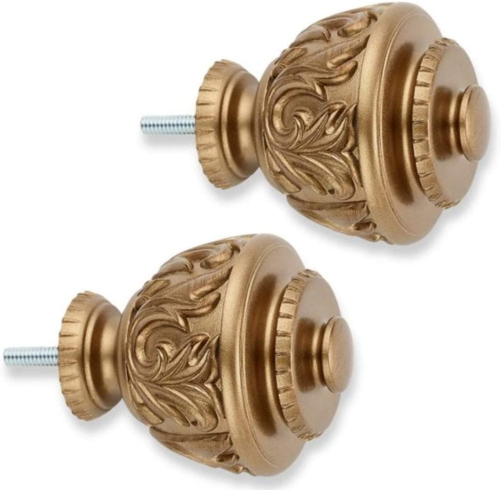 Cambria Premier Clear Apothecary Finial Finials in Warm Gold Set of 2 