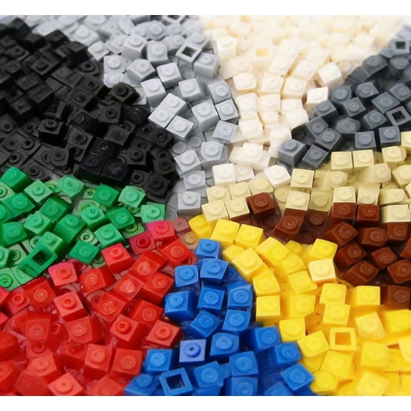 1x1 Bricks Bulk 600 Pieces Multicolored Classic Basic Parts Building Creative Play Set Blocks Toy Accessories Compatible with 3005 Major Brands (10 Mixed Color)