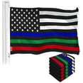 thumbnail image 7 of G128 3 Pack: Thin Blue Green Red Line American Flag | 3x5 Ft | LiteWeave Pro Series Printed 150D Polyester | Duty and Honor Flag, Indoor/Outdoor, Vibrant Colors, Brass Grommets, 7 of 7