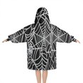thumbnail image 2 of Halloween White Spider Web Pattern Blanket Hoodies for Kids 6-13YR Oversize Wearable Blanket Hoodies for Boys Girls Teens, 2 of 7