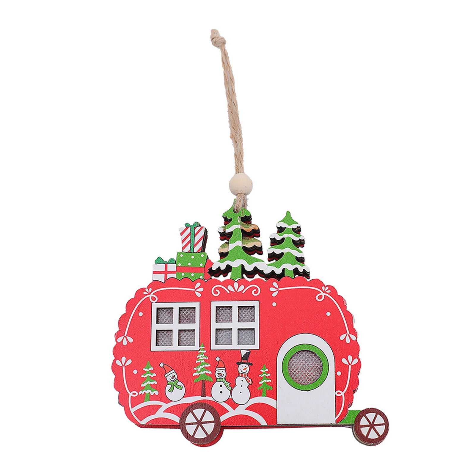 Christmas Wood Ornaments Tree Decorations Wooden Hanging Crafts Santa