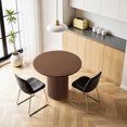 thumbnail image 2 of KithKasa Round Dining Table for 2,Modern 35'' Solid Wood kitchen Table with Pedestal Base,Space Saving Circle Dining Table for Living Room, Kitchen, Dining Room,Cafe,Walnut, 2 of 7