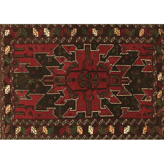 Ahgly Company Indoor Rectangle Persian Brown Traditional Area Rugs, 6' x 9'