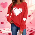 thumbnail image 2 of Valentines Women Shirts Love Heart Graphic Long Sleeve Funny Sweater Shirt Pullover Tops Festival Red Sweatshirts, 2 of 9