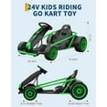 thumbnail image 5 of Garvee 24V 9Ah Kids Ride On Go Kart Toy, High Speed Drifting Car with Two Motors, Full Metal Frame, Music, Power Display, Racing Car for Kids 8-12, 5 of 9