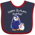 thumbnail image 3 of Inktastic Happy Birthday, Auntie- Cute Penguins Boys or Girls Baby Bib, 3 of 4