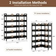 thumbnail image 4 of Corner Bookshelf, 5-Tier Convertible L-Shaped Bookshelf, Modern Industrial Bookcase with Metal Frame, Storage & Display Shelf for Living Room, Bedroom, Office, 4 of 9