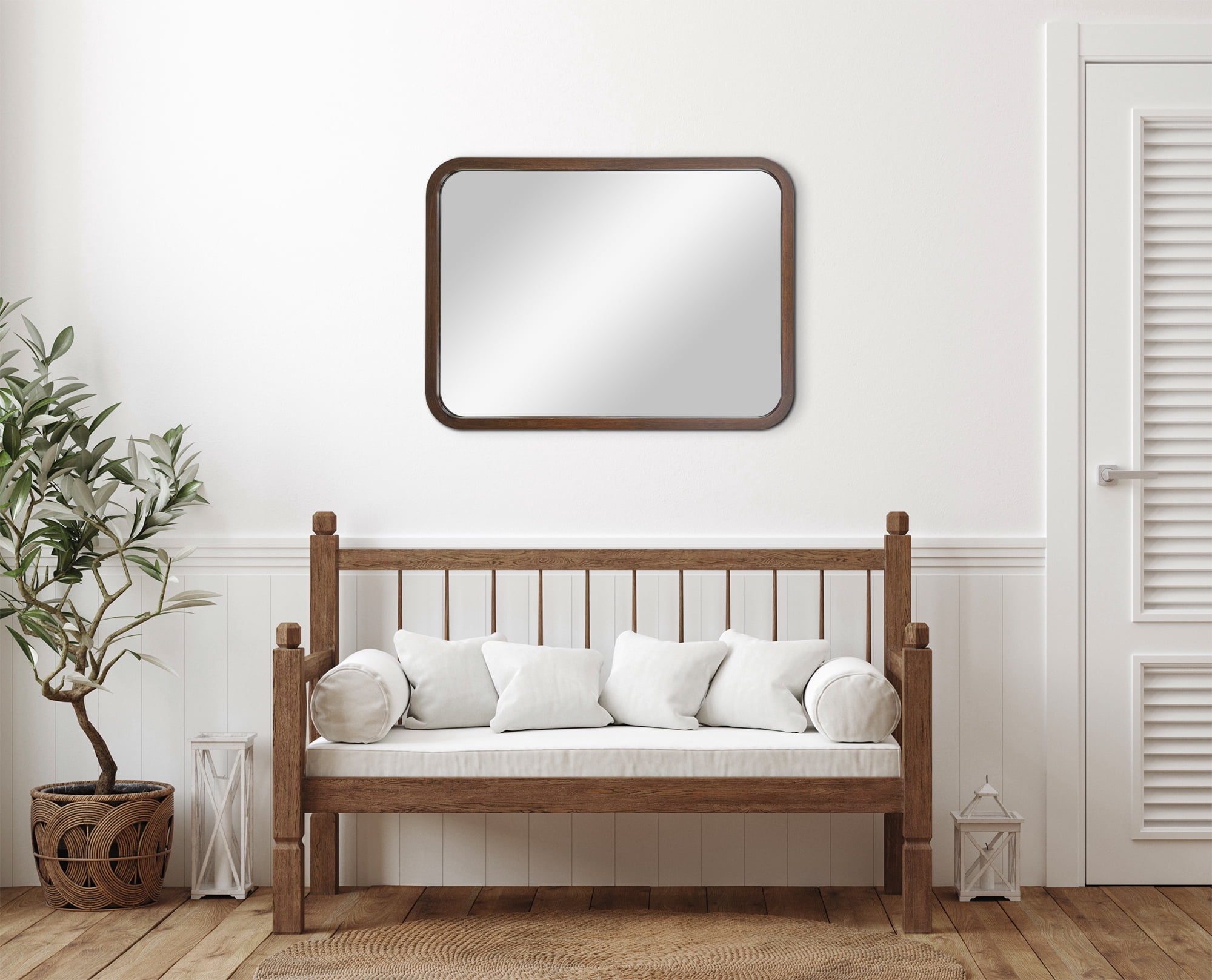 Mainstays 22" x 30" Walnut Wall Mirror