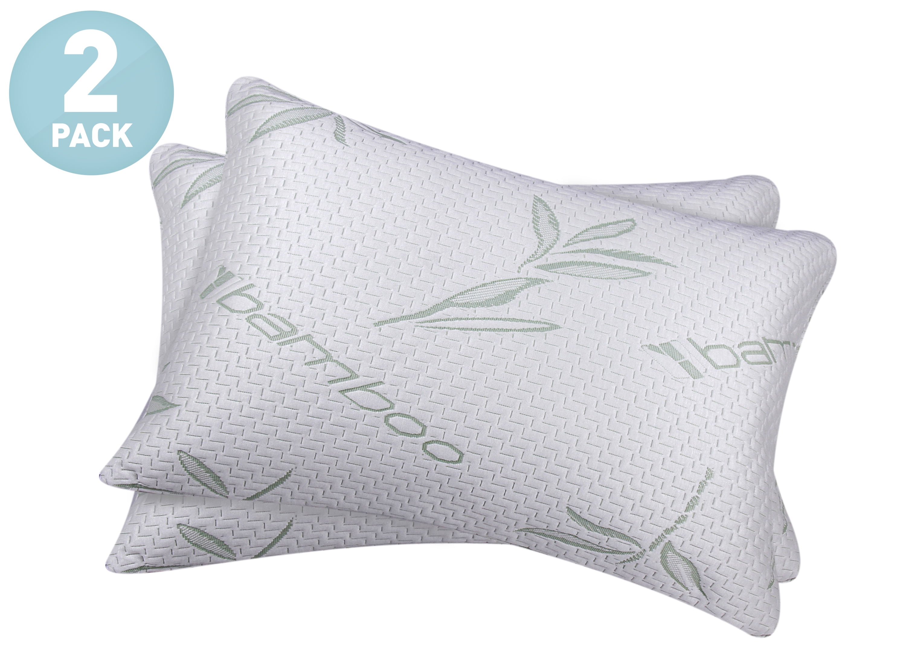 Hypoallergenic Cover Bamboo Comfort Memory Foam Pillows 1 or 2 Pack 