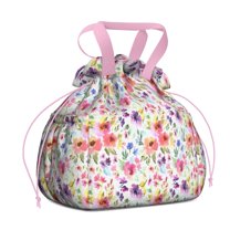 Pioneer Flower Floral Print Pattern Drawstring Lunch Bag Women - Drawstring Lunch Bag Insulated for Work Office - Stain-Resistant Large Lunchbags for Women with Multi-Pockets