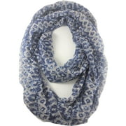 Big Buddha Navy Feather and Flower Infinity scarf