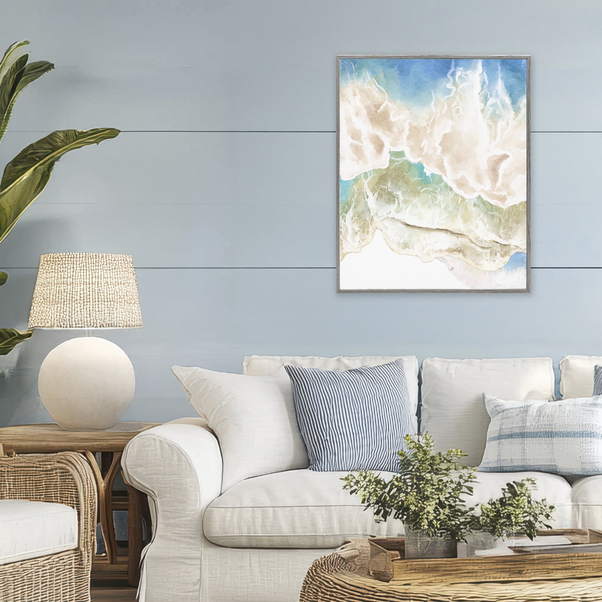 Stupell Industries Washed Away Tide Abstract Gray Framed Giclee Art, design by Jesse Keith