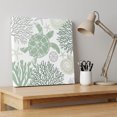 thumbnail image 4 of Ships Next Day Canvas Wall Art 12"x12", Sage Green Coastal Turtle Wood Framed Canvas Print Painting, Ocean Coral Nautical Ready to Hang Small Picture Wall Decor for Home Kitchen Dining Room Office, 4 of 9