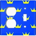 thumbnail image 4 of Metal Light Switch Plate Cover King Queen Crown Blue Yellow KIN010, 4 of 13
