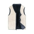 thumbnail image 5 of Male Casual Solid Silver Velvet Plush Outerwear Coat Sleeveless Zipper Fly Pocket Coat Vest Malbon, 5 of 5