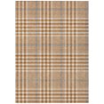 thumbnail image 2 of 3' X 5' Brown Beige And Beige Plaid Washable Indoor Outdoor Area Rug, 2 of 5