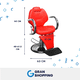 thumbnail image 2 of Sillón de Peluquero Gran Shopping, Cabecera Ajustable rojo, 2 of 10