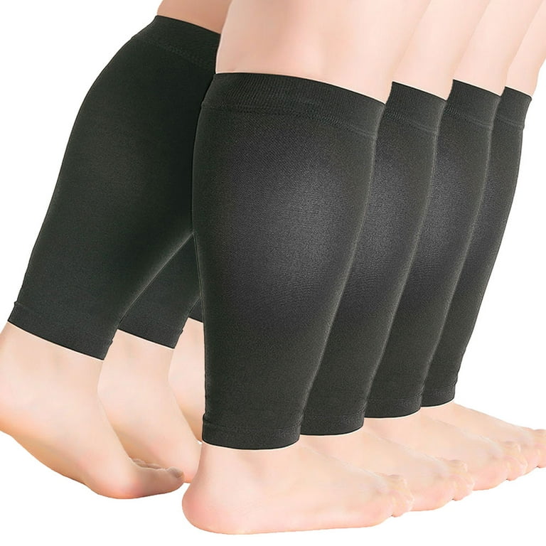 4 Pairs Graduated Compression Sleeve Wide Plus Size Calf Leg Compression  Socks for Women Men 20-30mHg for Circulation Shin Splint Varicose Vein Pain