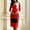 *Red, variant on U Women's Bow Knot Peplum Color Blocking Long Sleeve Round Neck Knee Length Dress,Slim Fit Elegant Dresses Red,Womens Plus XL