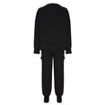 thumbnail image 5 of FAIWAD Women Solid Sportswear Suit 2 Piece Long Sleeve Round Neck Loose Pullover Top with Drawstring Trousers, 5 of 7