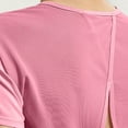thumbnail image 5 of Timegard Yoga Tops for Women Cutout Back Short Sleeve Crew Neck Activewear Loose Cropped Gym Shirts, 5 of 5