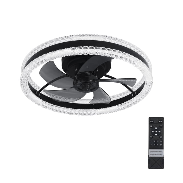 Luxury Crystal Ceiling Fan Lamp Semi-Flush Mount Ceiling Fan Light