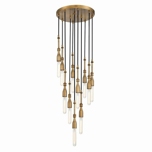 Designers Fountain Louise 11 Light Old Satin Brass Chandelier, D231M-11CH-OSB