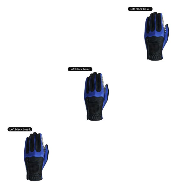 Guante de Golf Sonducket antideslizante microfibra Izquierda Negro Azul L 3piezas