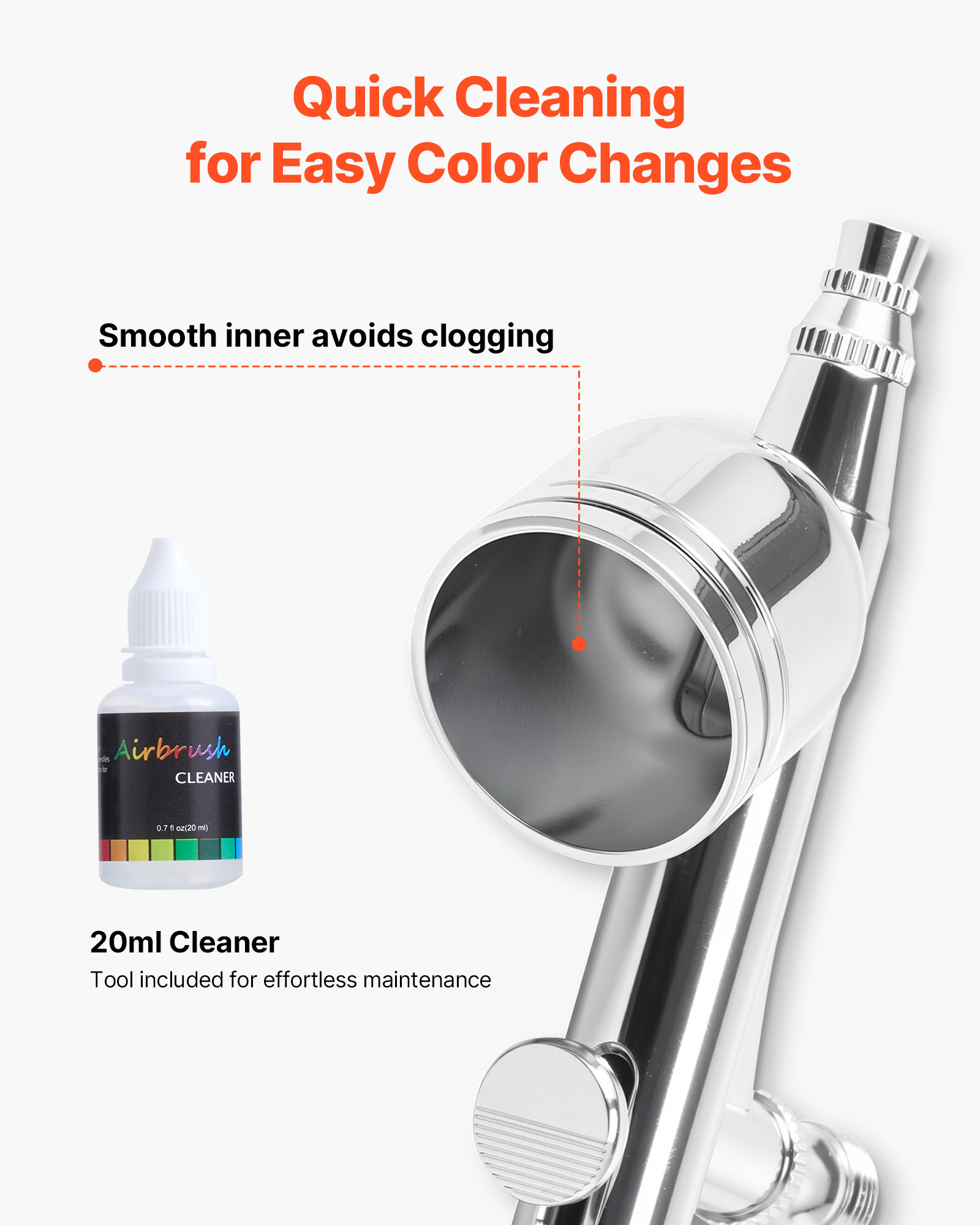 VEVOR Airbrush Kit, 1/6 HP, Air Brush Kit with Air Compressor and Tank, 1 Dual-Action Professional Airbrush with 3 Tips, Acrylic Paint, Low Noise, for Cake Decorating, Model Painting, Nail Art