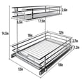 thumbnail image 5 of Auledio 2 Tier Metal Under Sink Pull Out Drawer Freestanding Sliding Basket Organizer for Kitchen Cabinets and Pantry in Silver, 5 of 7