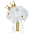 thumbnail image 4 of Artificial Bridal Bouquet for Wedding Decorations with Crown and Diamonds, Artificial Roses Flowers Wedding Bouquets for Bride Bridesmaid Bouquets for Wedding, 4 of 5
