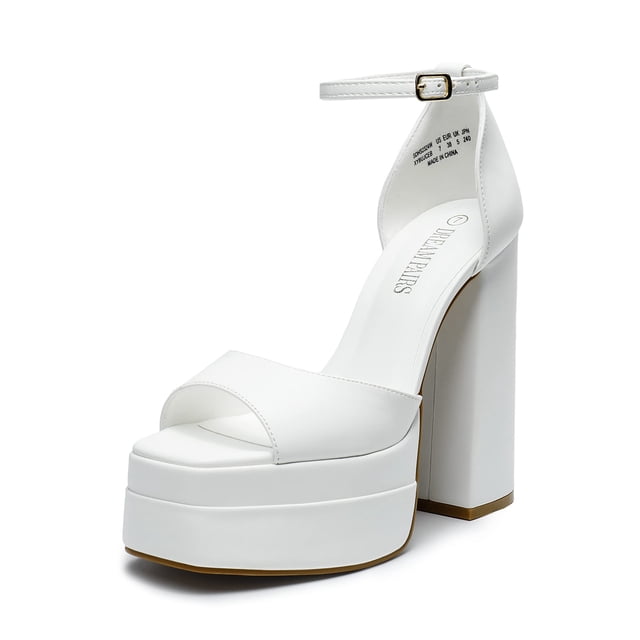Sandalias DREAM PAIRS de Tacón Alto con Plataforma y Tacón Cuadrado para Mujer