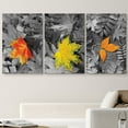 thumbnail image 2 of wall26 3 Panel Canvas Wall Art - Partial Color Leaves - Giclee Print Gallery Wrap Modern Home Art Ready to Hang - 24"x36" x 3 Panels, 2 of 5