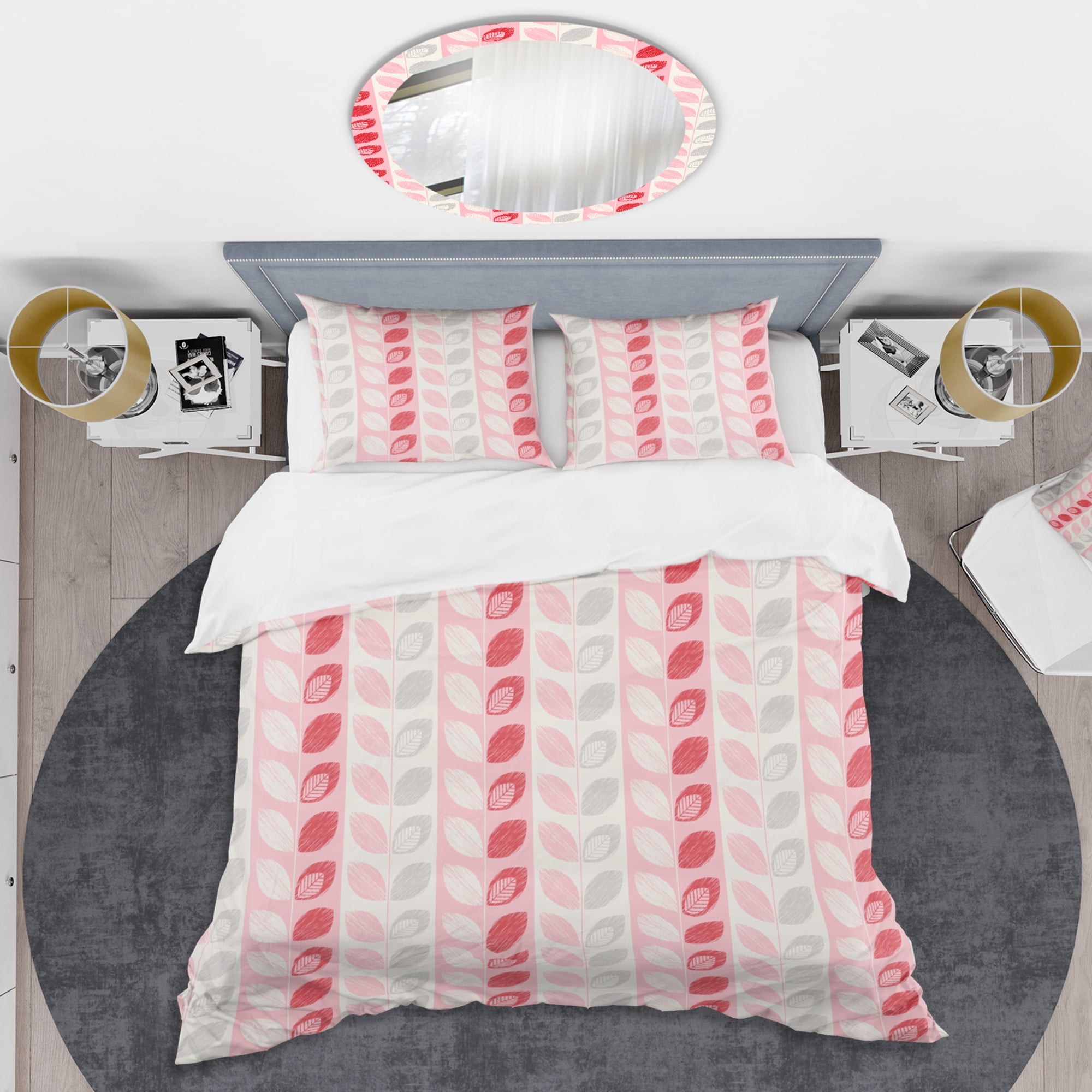 Designart 'Botanical Retro Design I' Mid-Century Modern Duvet Cover Set