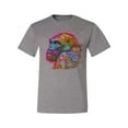 thumbnail image 3 of Colorful Neon Gorilla | Dean Russo Art Animal Lover Men's T-Shirt, Heather Grey, 5X-Large, 3 of 6