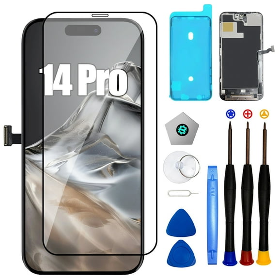 iPhone 14 Pro Screen Replacement, 3D Touch LCD Display 6.1 Inch for A2890/A2650/A2889/A2892, Display Digitizer Assembly with Repair Kit